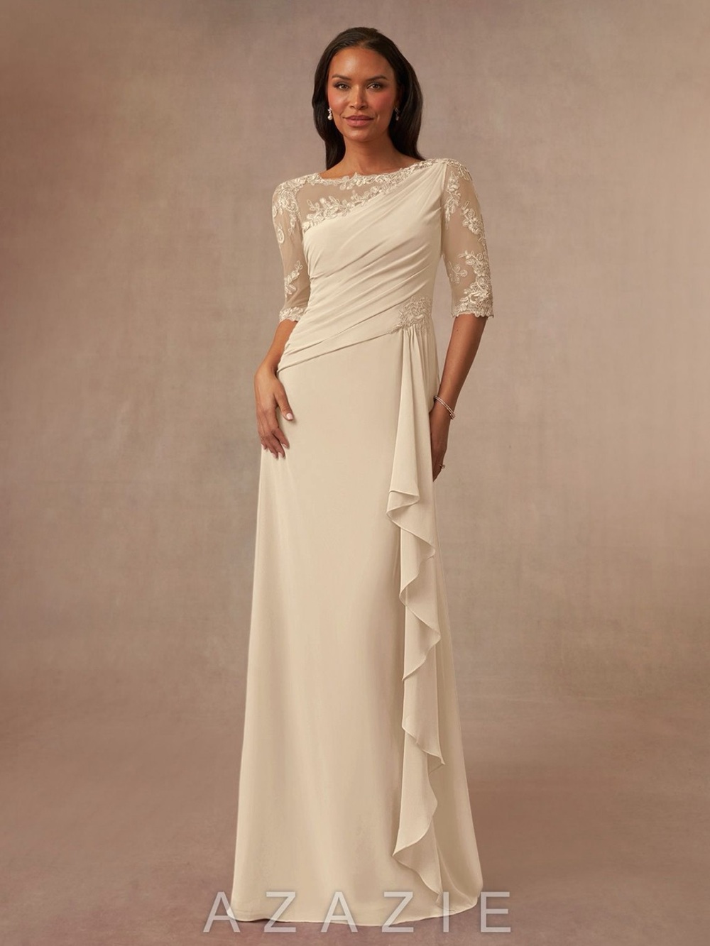 Azazie Champagne Mother of Bride Dress